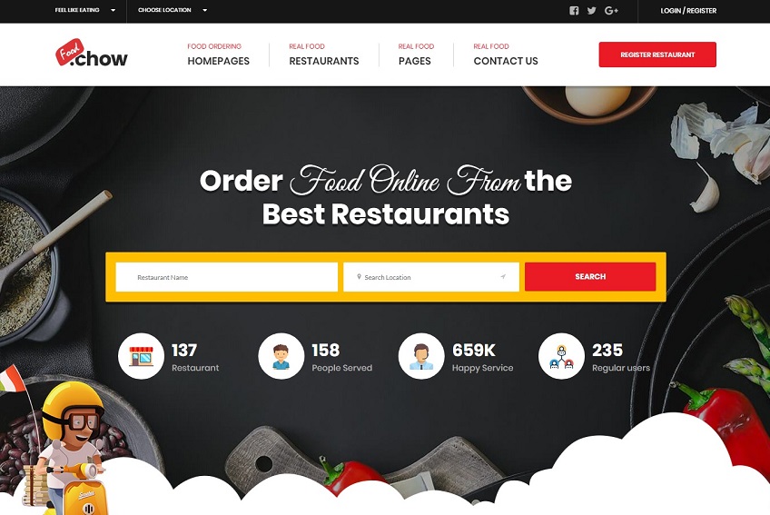 FoodChow - A Food Ordering or Hotel Directory HTML Template